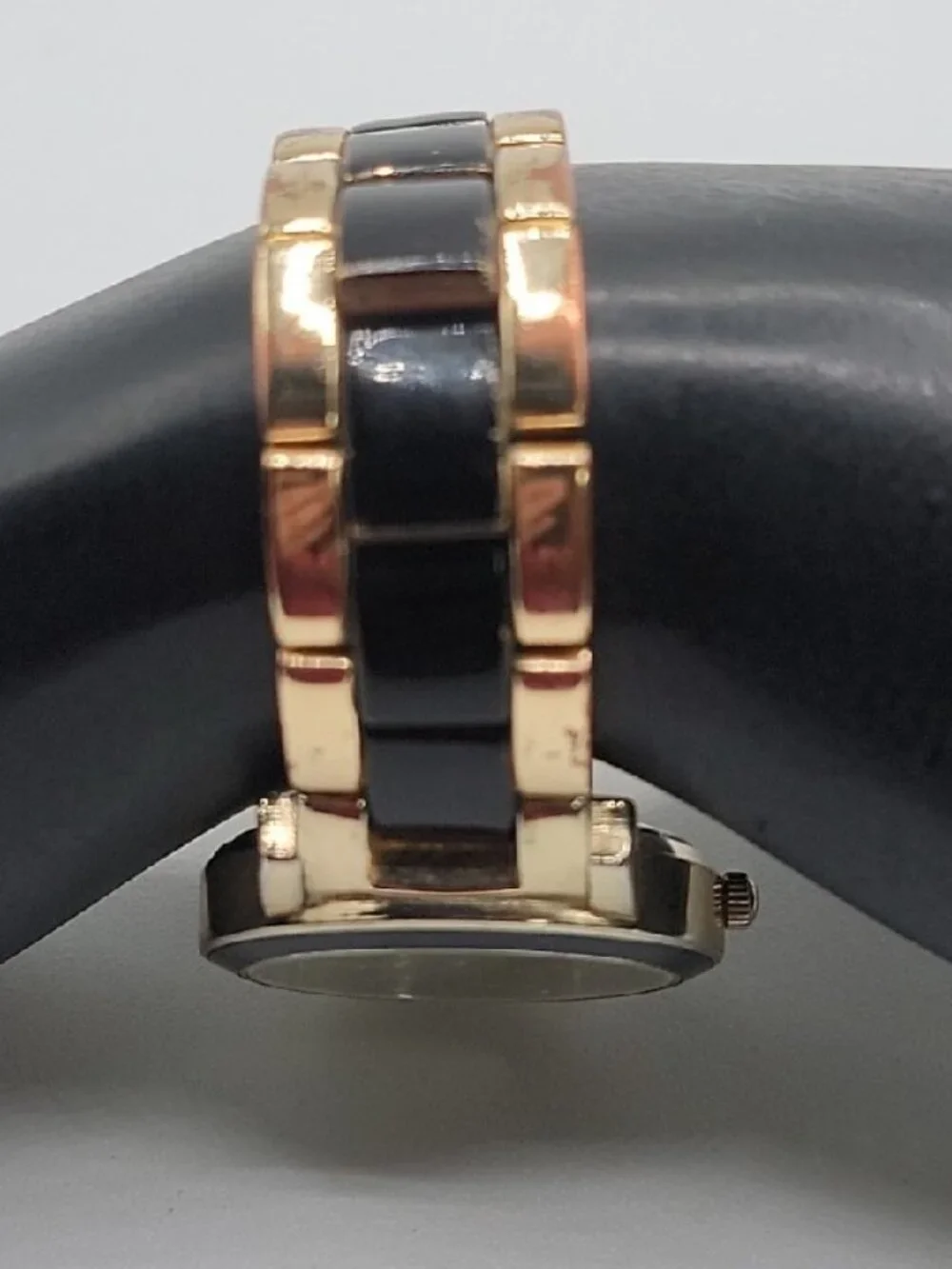 Kardashian Kollection Two-Tone Gold & Black Quartz Link Bracelet Watch - Tested